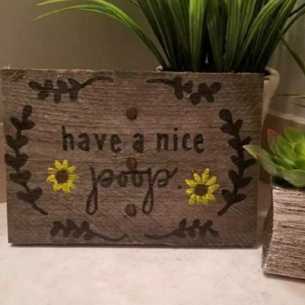 Have a nice poop funny bathroom sign wood small